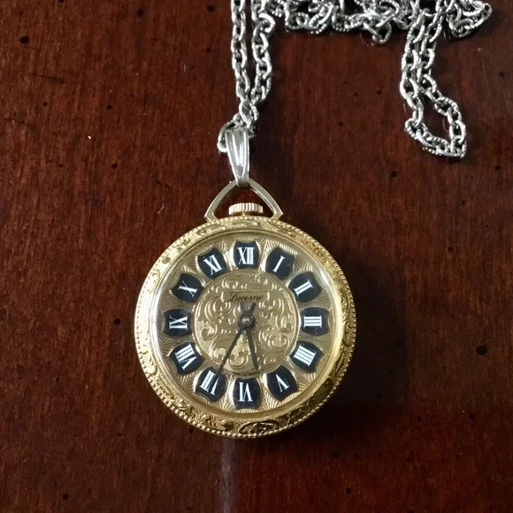 Vintage Swiss Made Lucerne Pendant Watch on 20” Chain - Picture 1 of 3